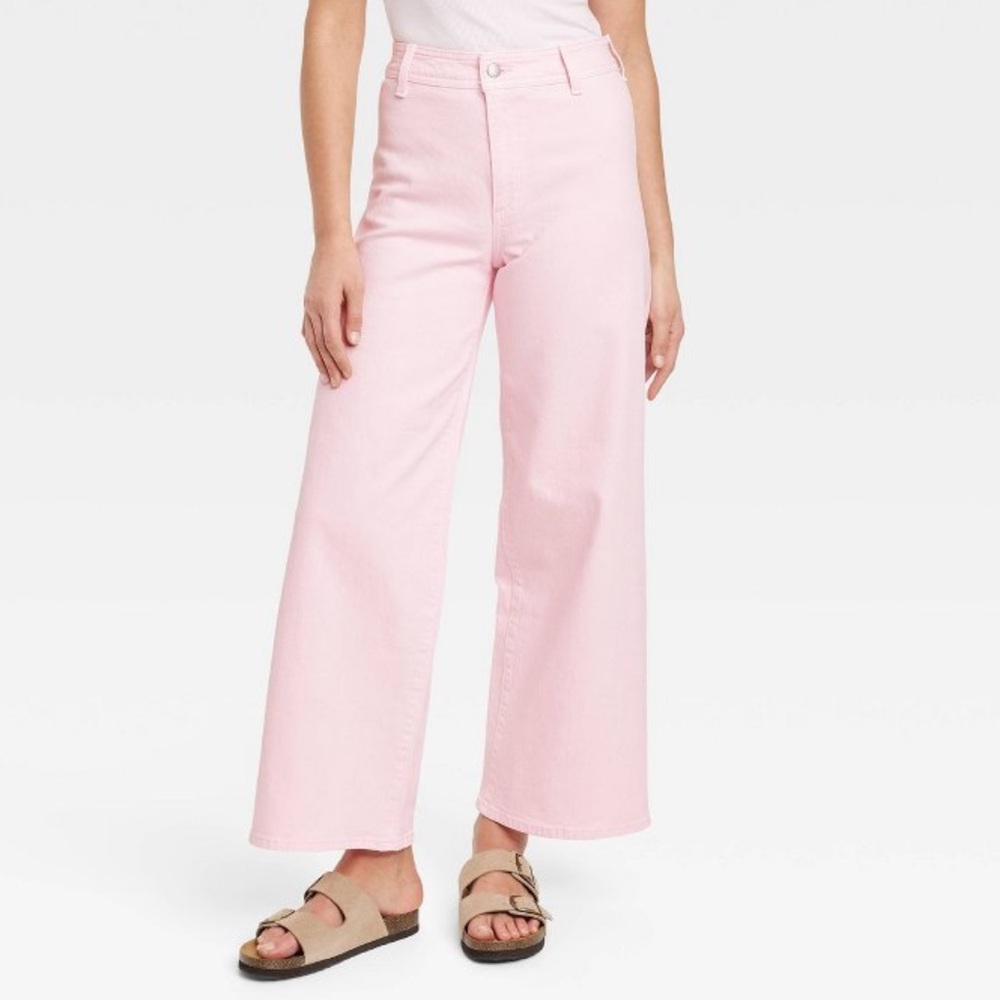 Pink wide leg pants